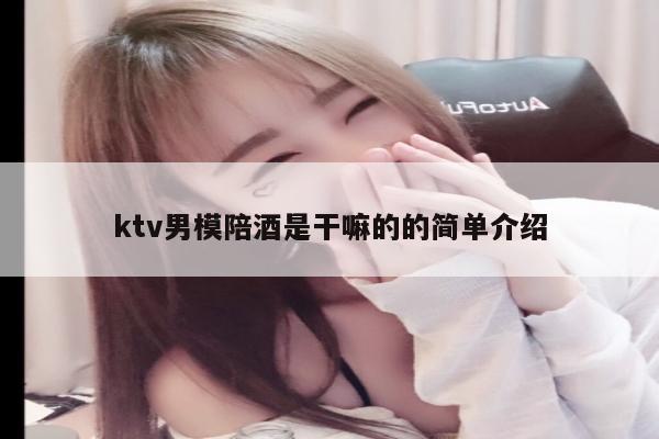 ktv男模陪酒是干嘛的的简单介绍